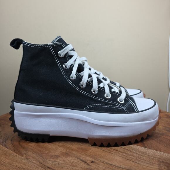 Converse Run Star Hike Womens Black And White Size 7.5 High Top Shoes Sneakers - Picture 3 of 9
